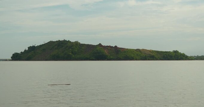 Beautiful Stuning View Of Batang Lupar River On Ferry Cruise One Of A Transportation From One Side To Another Crossing River Using Ferry.