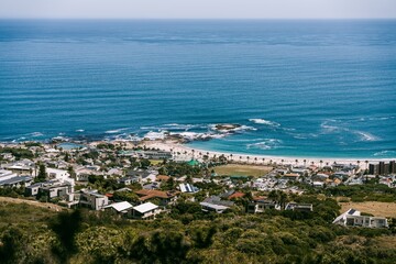 Fototapeta premium Cape Town seaside houses overlooking the Atlantic Ocean