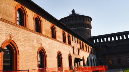 Lateral defensive tower of the Sforza Castle in Milan © Markiian Pankiv