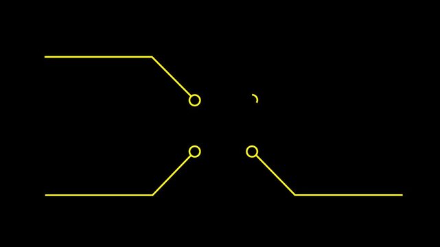 Network Connection, Hub, Social Network Isolated Flat Line Icon. molecule icon. compound of molecular structures PNG Alpha. Glowing Data Cables Transferring Information. 4k video animation