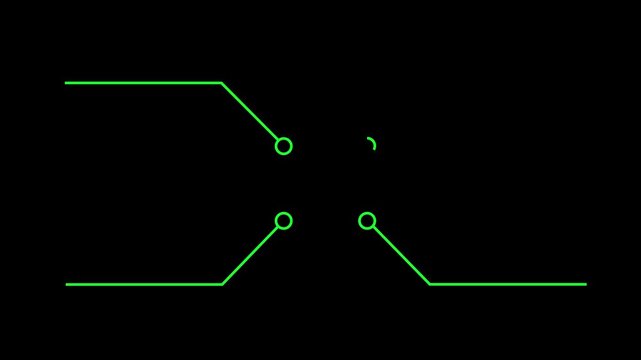 Network Connection, Hub, Social Network Isolated Flat Line Icon. molecule icon. compound of molecular structures PNG Alpha. Glowing Data Cables Transferring Information. 4k video animation
