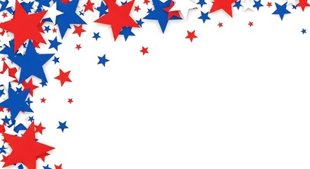 Fototapeta premium Memorial day tribute with patriotic red white and blue stars