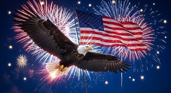 american flag and eagle