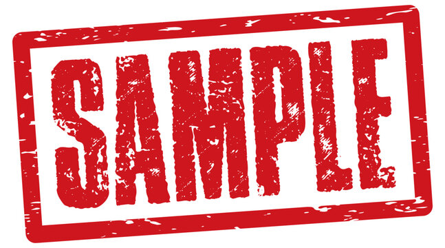 Sample red rubber stamp isolated