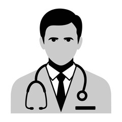 Fototapeta premium Vector of a male doctor wearing a stethoscope with a professional attire