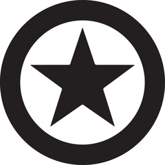 Fototapeta premium Black star icon, starburst symbol, circular emblem, monochrome logo