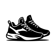 Logo tienda de deportes. Dibujo con líneas de un par de zapatillas de deportes.  © teracreonte