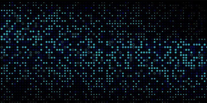 Light BLUE vector modern geometrical circle abstract background. Dotted texture template. Geometric pattern in halftone style with gradient.