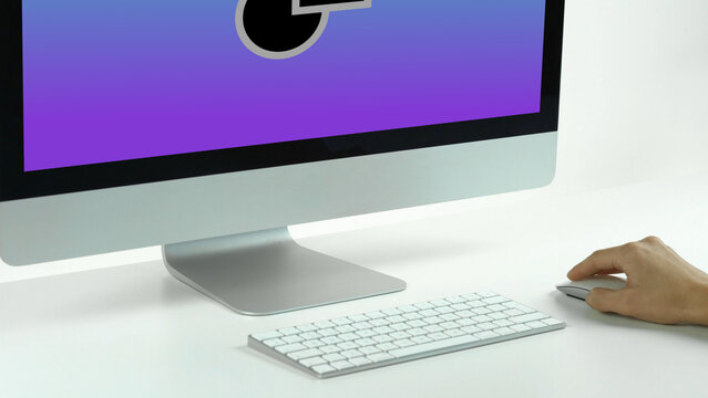 Desktop Mockup 7 Mouse &ndash; Modern Computer Screen Presentation, Animated Display for Website and App UI UX Showcase, Professional Digital Interface Template