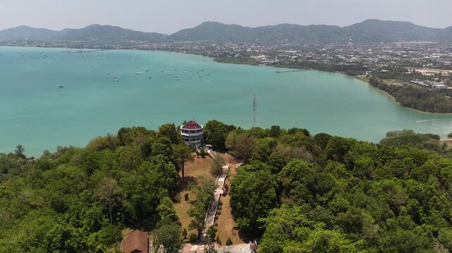 Aerial view of khao khad views tower in phuket thailand