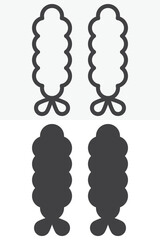 Tempura food icon in line and solid style. Outline and solid vector icon with editable stroke. Fried food sign symbol, tempura icon.