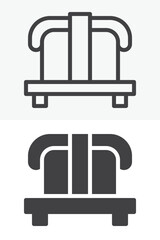 Nigiri sushi icon in line and solid style. Outline and solid vector icon with editable stroke. Japanese cuisine sign symbol, sushi icon.