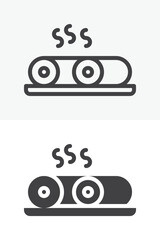 Spring roll icon in line and solid style. Outline and solid vector icon with editable stroke. Asian snack sign symbol, spring roll icon.
