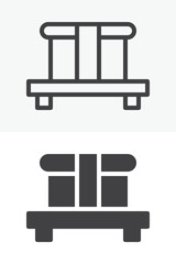 Sushi tray icon in line and solid style. Outline and solid vector icon with editable stroke. Japanese food sign symbol, sushi icon.