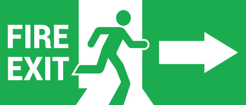 Emergency fire exit sign vector