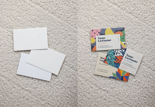 Mockup Of Three Customized Eu Business Cards