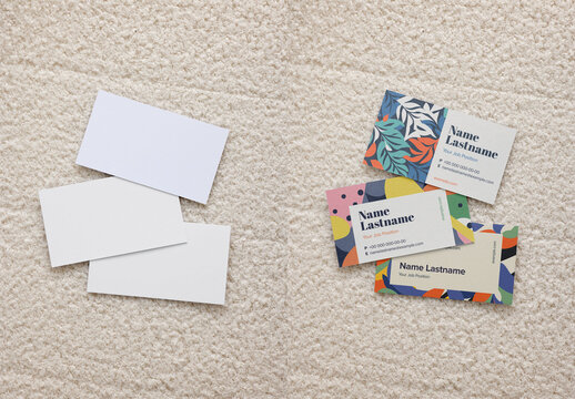 Mockup Of Three Customized Us Business Cards