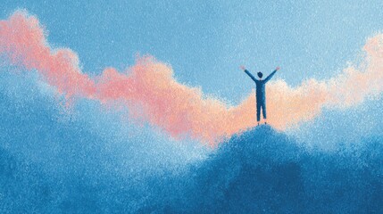 Fototapeta premium Open mind concept with inner freedom and limitless thinking space