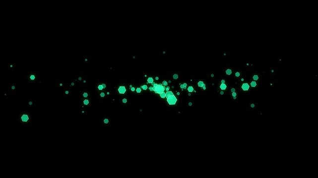 六角形パーティクル3種類3_グリーン背景効果