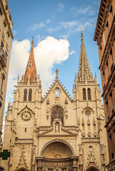 Fototapeta premium Church of Saint-Nizier at rue de Brest in Lyon city in France
