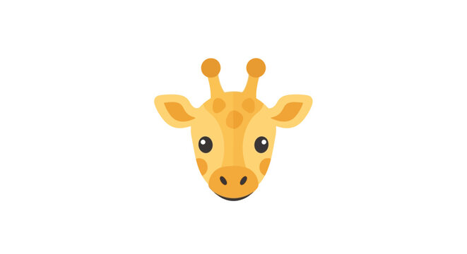 Cute giraffe head looking forward.