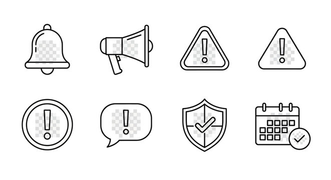 Warning signs and symbols icons set.