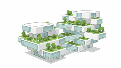 Fototapeta premium Modern Green Roof Architecture Design.