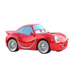 Obraz premium Red car toy isolated on a transparent background.
