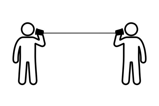 糸電話を持つ人物のラインアイコン