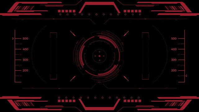 Futuristic hud ui target display technology suitable for sci-fi film, video games, tech presentations, or data visualization projects.