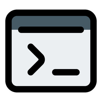 Terminal Filled Line Icon Vector, Bold Outline Coding and Programming Symbol for Developer and Web Design Concept