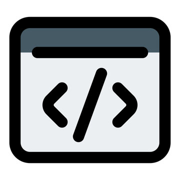 Web Development Filled Line Icon Vector, Bold Outline Coding and Programming Symbol for Developer and Web Design Concept