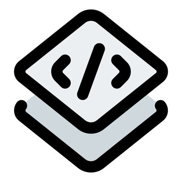 Stack Filled Line Icon Vector, Bold Outline Coding and Programming Symbol for Developer and Web Design Concept