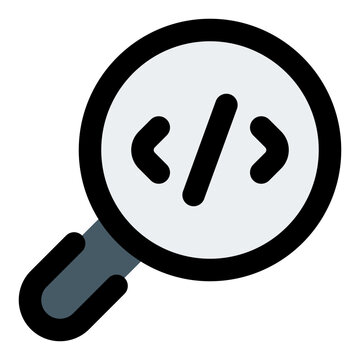 Search Filled Line Icon Vector, Bold Outline Coding and Programming Symbol for Developer and Web Design Concept