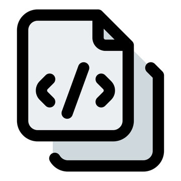 Code File Filled Line Icon Vector, Bold Outline Coding and Programming Symbol for Developer and Web Design Concept