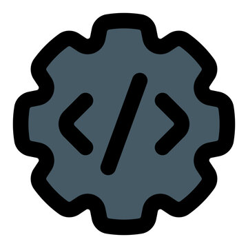 Api Filled Line Icon Vector, Bold Outline Coding and Programming Symbol for Developer and Web Design Concept