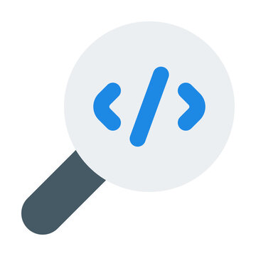 Search Flat Icon Vector, Colorful Coding and Programming Symbol for Developer and Web Design Concept