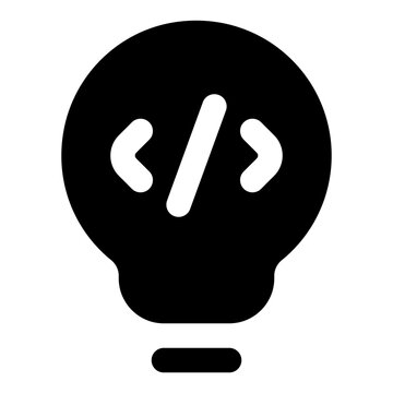 Creative Glyph Icon Vector, Solid Coding and Programming Symbol for Developer and Web Design Concept