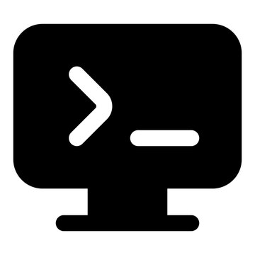 Console Message Glyph Icon Vector, Solid Coding and Programming Symbol for Developer and Web Design Concept