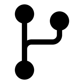 Code Branch Glyph Icon Vector, Solid Coding and Programming Symbol for Developer and Web Design Concept