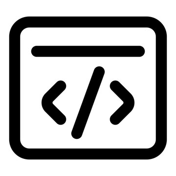 Web Development Line Icon Vector, Modern Outline Coding and Programming Symbol for Developer and Web Design Concept