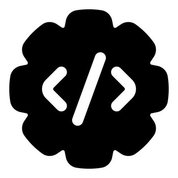 Api Glyph Icon Vector, Solid Coding and Programming Symbol for Developer and Web Design Concept