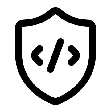 Shield Line Icon Vector, Modern Outline Coding and Programming Symbol for Developer and Web Design Concept