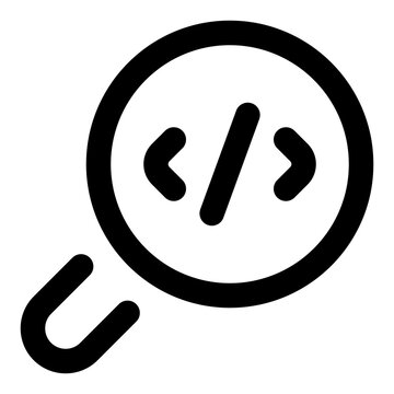 Search Line Icon Vector, Modern Outline Coding and Programming Symbol for Developer and Web Design Concept