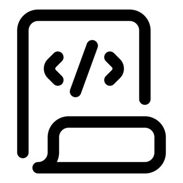 Script Line Icon Vector, Modern Outline Coding and Programming Symbol for Developer and Web Design Concept