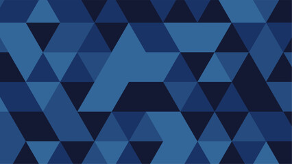 Fototapeta premium Abstract Modern Deep Blue Geometric Mosaic Vector Background with Seamless Triangle Pattern