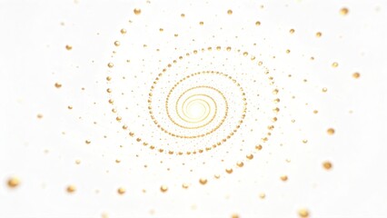 Fototapeta premium Abstract golden spiral of glowing particles on white background 3d render of geometric dots forming a vortex futuristic design for science technology data visualization luxury bran