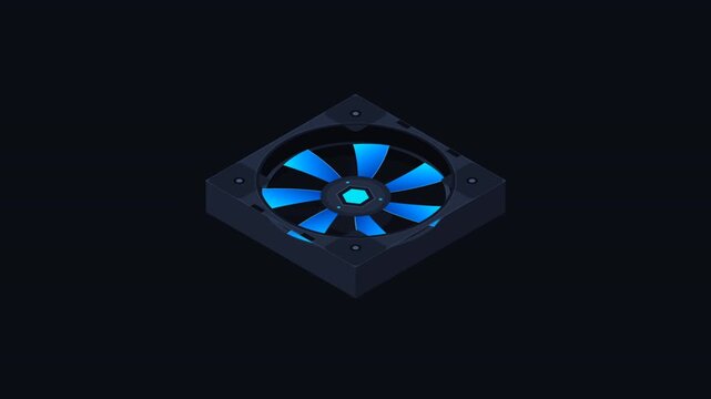 Isometric Computer Cooling Fan Animation