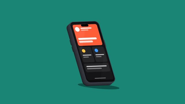 Minimalist smartphone animation with interface design