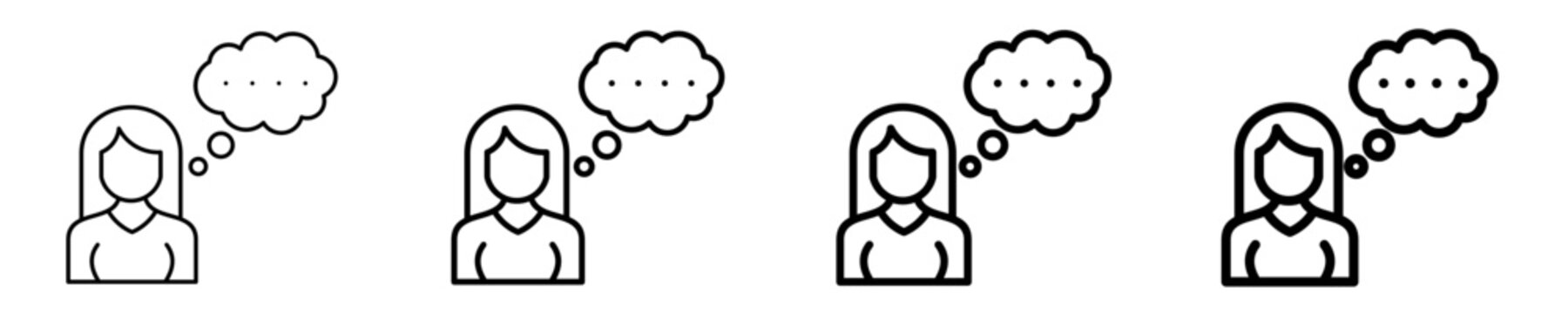 Thought Bubble  Icon Set Different Style Collection
